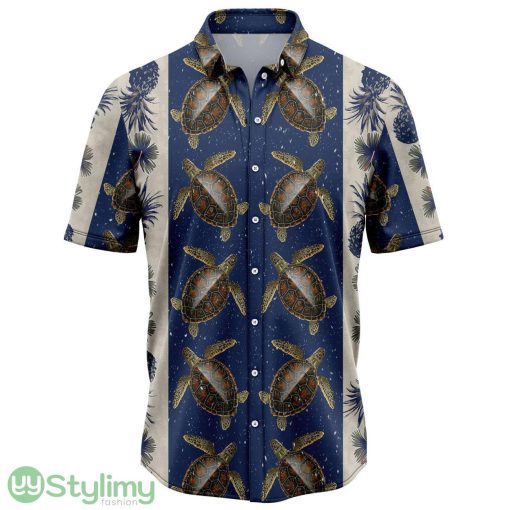 Turtle Pineapple Hibiscus Pattern Hawaiian Shirt Aloha Beach Shirt For Summer Holiday Product Photo 1