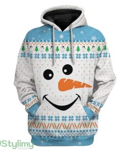 Ugly Cozy Christmas Snowman Face Custom Hoodie 3D Alll Over Print Gift For Christmas Product Photo 1