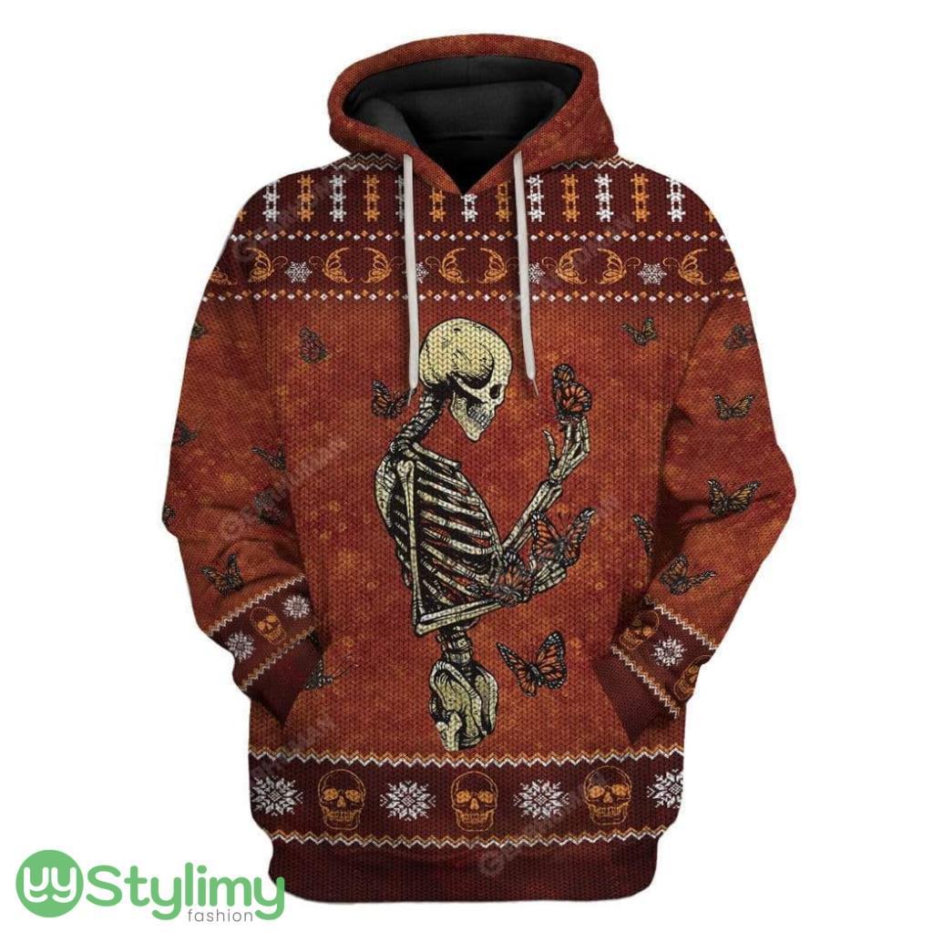 Ugly Skull Monarch Butterfly Custom Hoodie 3D Alll Over Print Gift For Christmas 6 Ugly Skull Monarch Butterfly Custom Hoodie 3D Alll Over Print Gift For Christmas Product Photo 1