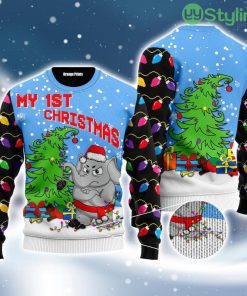 1st Ugly Christmas Of Elephant Ugly Christmas Sweater 3D Best Gift Christmas Product Photo 1
