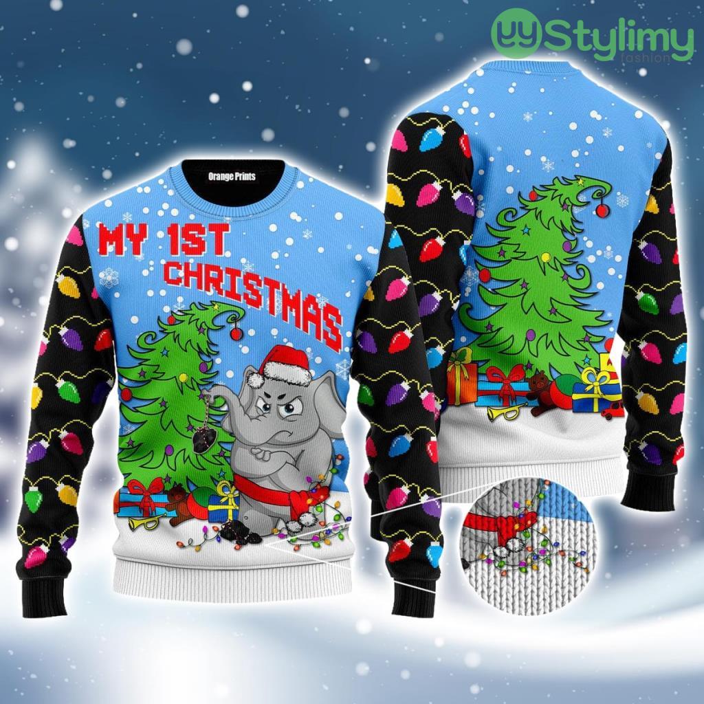 1st Ugly Christmas Of Elephant Ugly Christmas Sweater 3D Best Gift Christmas 3 1st Ugly Christmas Of Elephant Ugly Christmas Sweater 3D Best Gift Christmas Product Photo 1