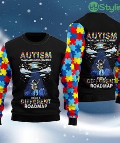 Autism Using A Different Roadmap Ugly Christmas Sweater 3D Best Gift Christmas Product Photo 1