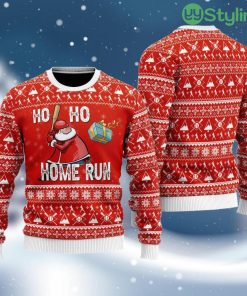 Baseball Ho Ho Homerun Ugly Christmas Sweater 3D Best Gift Christmas Product Photo 1