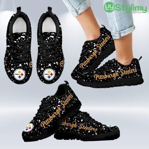Christmas Snowing Incredible Pattern Pittsburgh Steelers Sneakers Shoes Gift For Men And Women Product Photo 1