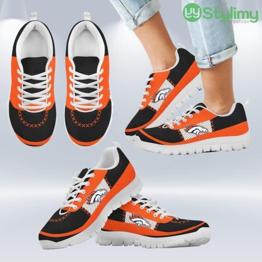 Cross Thread Seamless Beautiful Logo Denver Broncos Sneakers Shoes Gift For Men And Women Product Photo 2