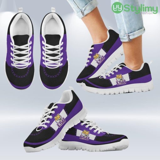 Cross Thread Seamless Beautiful Logo LSU Tigers Sneakers Shoes Gift For Men And Women Product Photo 2