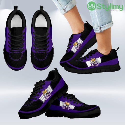 Cross Thread Seamless Beautiful Logo LSU Tigers Sneakers Shoes Gift For Men And Women Product Photo 1