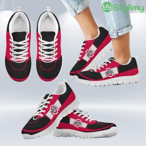 Cross Thread Seamless Beautiful Logo Ohio State Buckeyes Sneakers Shoes Gift For Men And Women Product Photo 2