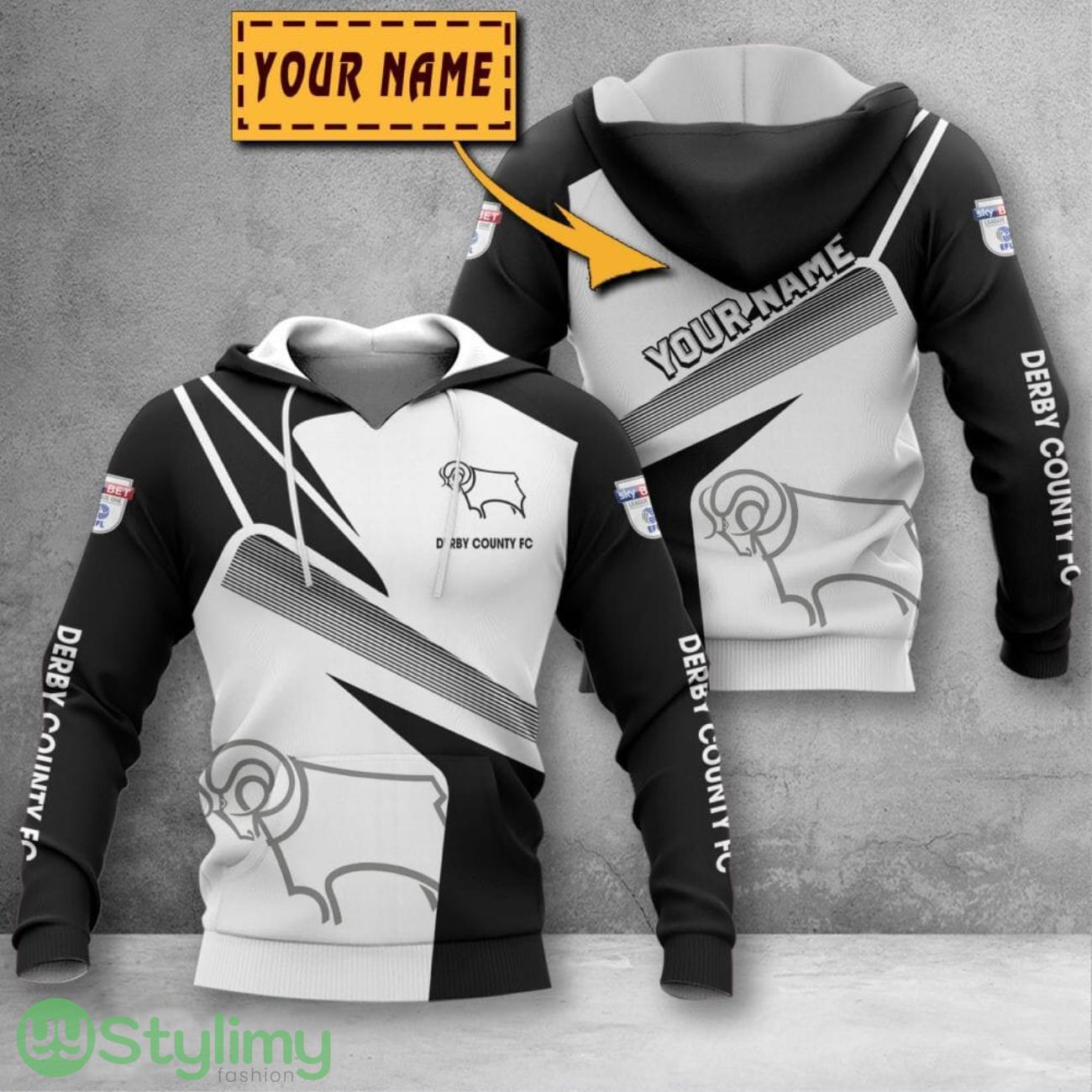 Derby County 3D Printing Hoodie Custom Name For Fans Gift 6 Derby County 3D Printing Hoodie Custom Name For Fans Gift Product Photo 1