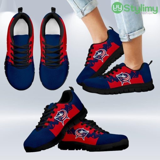 Doodle Line Amazing Columbus Blue Jackets Sneakers V1 Shoes Gift For Men And Women Product Photo 1