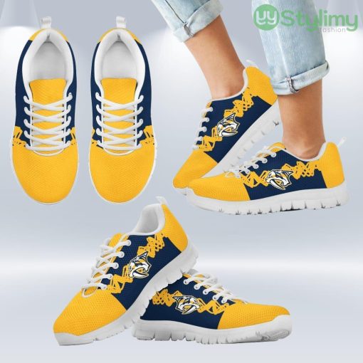 Doodle Line Amazing Nashville Predators Sneakers V1 Shoes Gift For Men And Women Product Photo 2