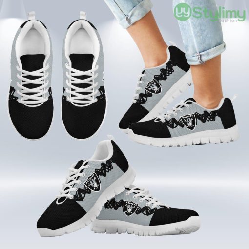 Doodle Line Amazing Oakland Raiders Sneakers V1 Shoes Gift For Men And Women Product Photo 2
