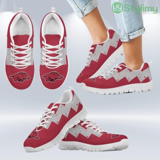 Dragon Flying Fancy Arkansas Razorbacks Logo Sneakers Shoes Gift For Men And Women Product Photo 2