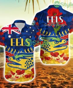 Eels Rugby Anzac Hawaiian Shirt Lest We Forget Trending Summer Product Photo 1
