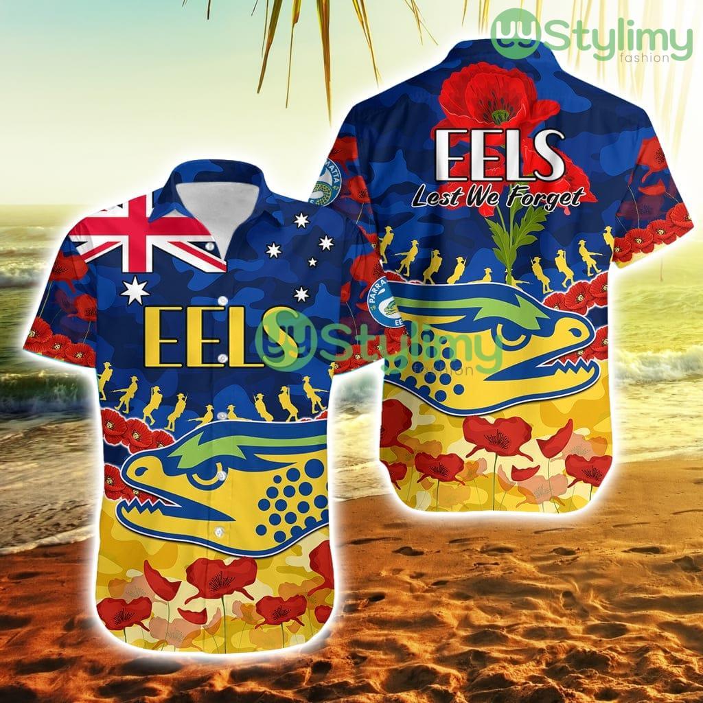 Eels Rugby Anzac Hawaiian Shirt Lest We Forget Trending Summer 2 Eels Rugby Anzac Hawaiian Shirt Lest We Forget Trending Summer Product Photo 1