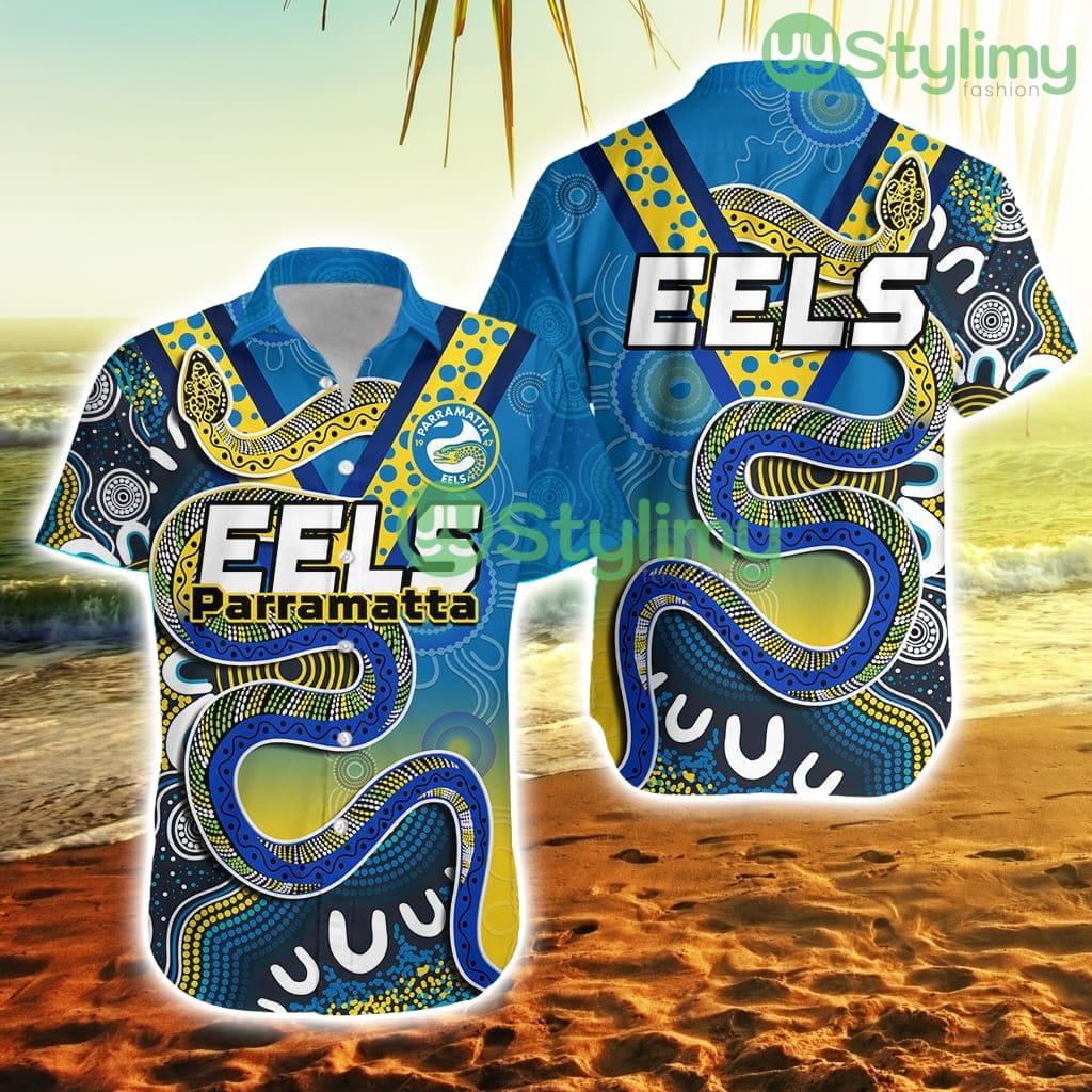 Eels Rugby Hawaiian Shirt Aboriginal Art Sporty Style Trending Summer 2 Eels Rugby Hawaiian Shirt Aboriginal Art Sporty Style Trending Summer Product Photo 1