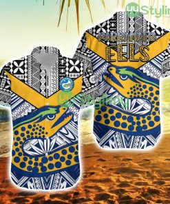 Eels Rugby Hawaiian Shirt Polynesian Tapa Pattern Premiers Trending Summer Product Photo 1