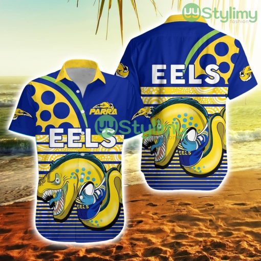 Eels Rugby Parra Aboriginal Blue And Gold Hawaiian Shirt Lt2 Trending Summer Product Photo 1