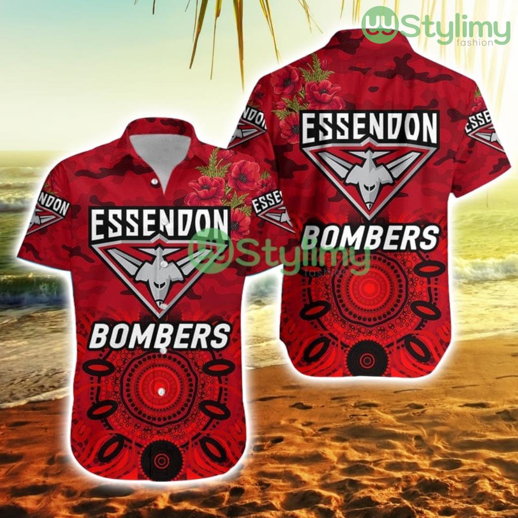 Essendon Bombers Anzac Hawaiian Shirt Indigenous Vibes Red Trending Summer 2 Essendon Bombers Anzac Hawaiian Shirt Indigenous Vibes Red Trending Summer Product Photo 1