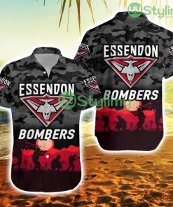 Essendon Bombers Anzac Hawaiian Shirt Simple Style Black Trending Summer Product Photo 1