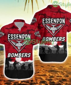 Essendon Bombers Anzac Hawaiian Shirt Simple Style Red Trending Summer Product Photo 1