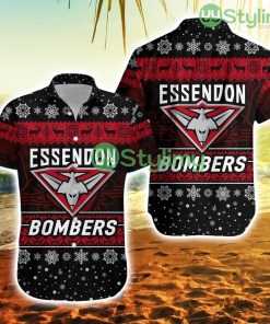 Essendon Bombers Hawaiian Shirt Christmas Simple Style Black Trending Summer Product Photo 1