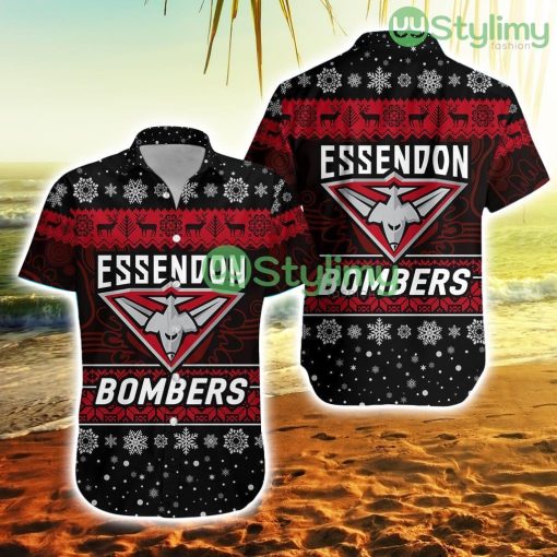 Essendon Bombers Hawaiian Shirt Christmas Simple Style Black Trending Summer Product Photo 1
