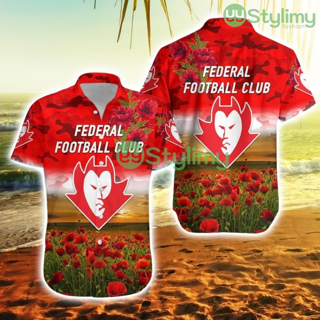 Federal Football Club Anzac Hawaiian Shirt Poppy Vibes Trending Summer 2 Federal Football Club Anzac Hawaiian Shirt Poppy Vibes Trending Summer Product Photo 1