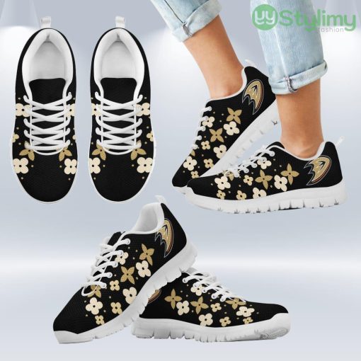 Flowers Pattern Anaheim Ducks Sneakers Shoes Gift For Men And Women Product Photo 2