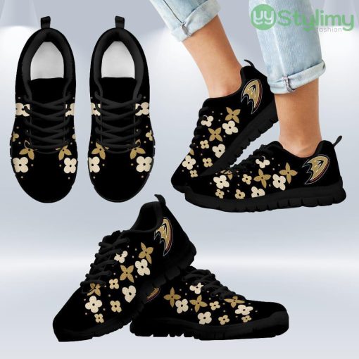 Flowers Pattern Anaheim Ducks Sneakers Shoes Gift For Men And Women Product Photo 1