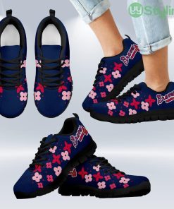 Flowers Pattern Atlanta Braves Sneakers Shoes Gift For Men And Women Product Photo 1