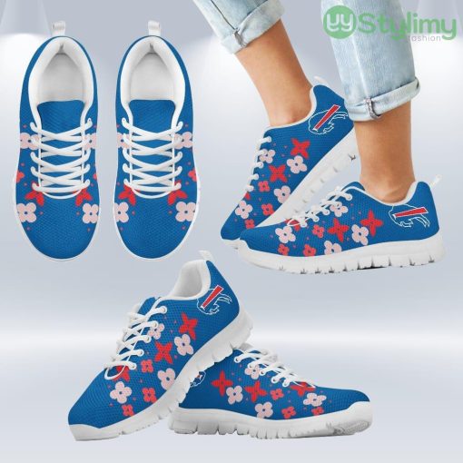 Flowers Pattern Buffalo Bills Sneakers Shoes Gift For Men And Women Product Photo 2