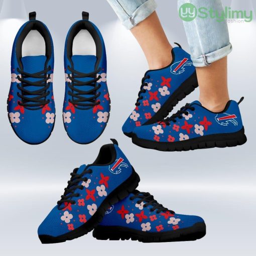 Flowers Pattern Buffalo Bills Sneakers Shoes Gift For Men And Women Product Photo 1