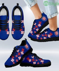 Flowers Pattern Chicago Cubs Sneakers Shoes Gift For Men And Women Product Photo 1