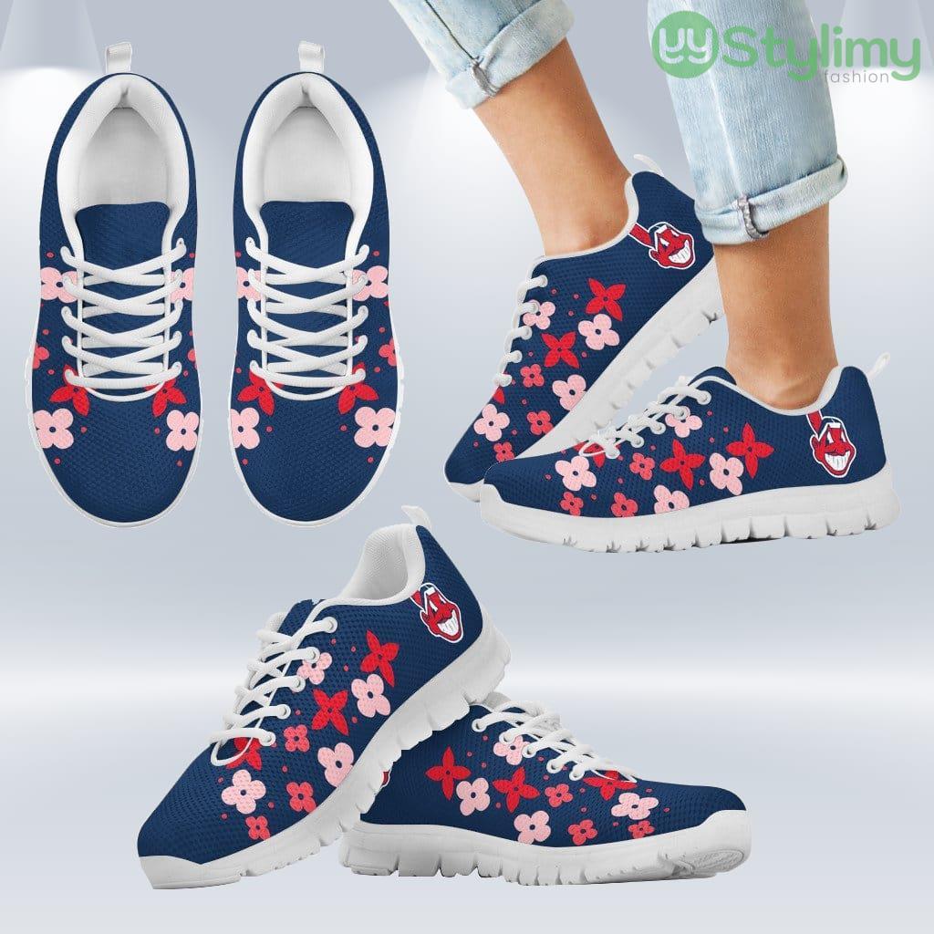 Flowers Pattern Cleveland Indians Sneakers Shoes Gift For Men And Women 2 Flowers Pattern Cleveland Indians Sneakers Shoes Gift For Men And Women Product Photo 2