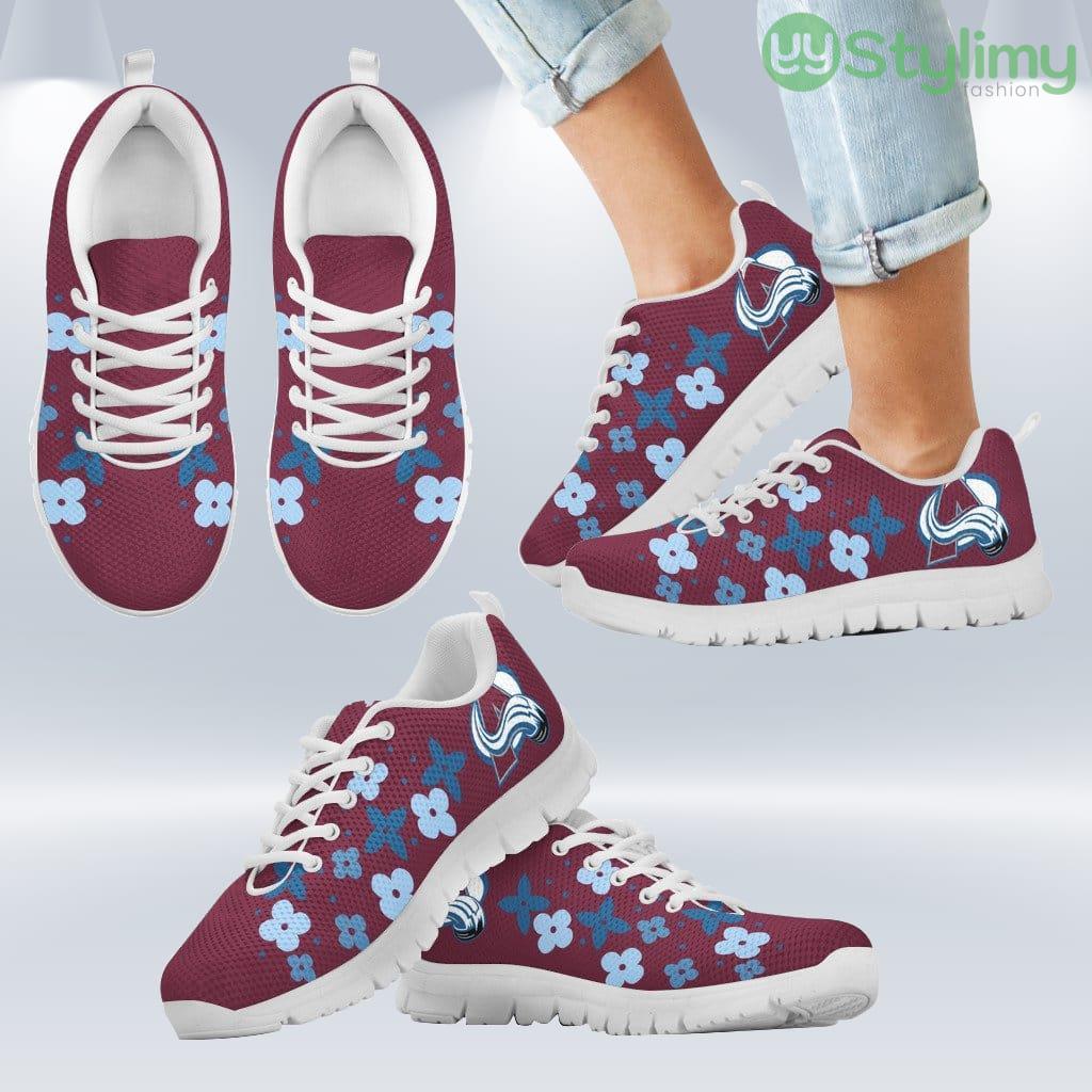 Flowers Pattern Colorado Avalanche Sneakers Shoes Gift For Men And Women 2 Flowers Pattern Colorado Avalanche Sneakers Shoes Gift For Men And Women Product Photo 2