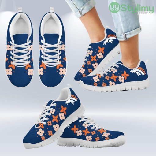 Flowers Pattern Denver Broncos Sneakers Shoes Gift For Men And Women Product Photo 2