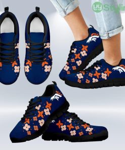 Flowers Pattern Denver Broncos Sneakers Shoes Gift For Men And Women Product Photo 1