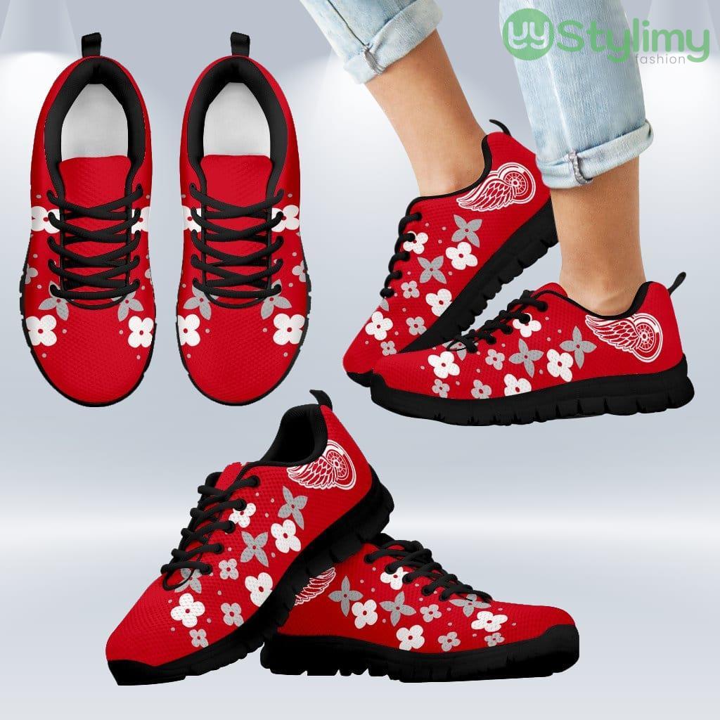 Flowers Pattern Detroit Red Wings Sneakers Shoes Gift For Men And Women 5 Flowers Pattern Detroit Red Wings Sneakers Shoes Gift For Men And Women Product Photo 1