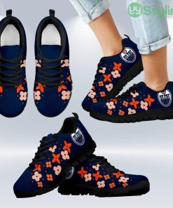 Flowers Pattern Edmonton Oilers Sneakers Shoes Gift For Men And Women Product Photo 1