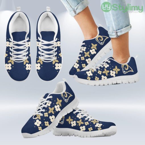 Flowers Pattern Los Angeles Rams Sneakers Shoes Gift For Men And Women Product Photo 2