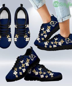 Flowers Pattern Los Angeles Rams Sneakers Shoes Gift For Men And Women Product Photo 1