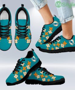 Flowers Pattern Miami Dolphins Sneakers Shoes Gift For Men And Women Product Photo 1