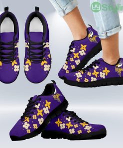 Flowers Pattern Minnesota Vikings Sneakers Shoes Gift For Men And Women Product Photo 1