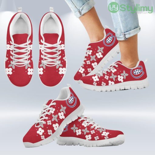 Flowers Pattern Montreal Canadiens Sneakers Shoes Gift For Men And Women Product Photo 2
