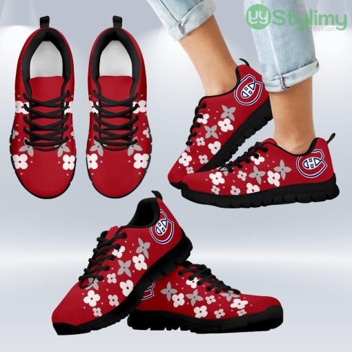 Flowers Pattern Montreal Canadiens Sneakers Shoes Gift For Men And Women Product Photo 1