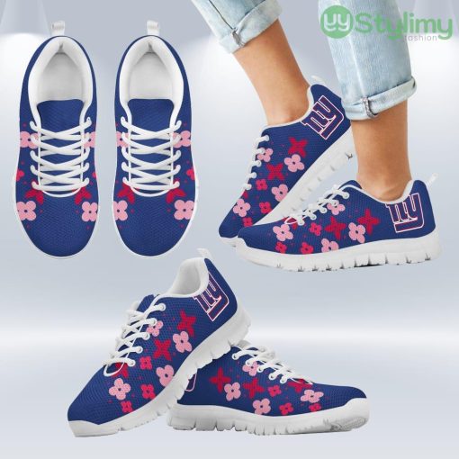 Flowers Pattern New York Giants Sneakers Shoes Gift For Men And Women Product Photo 2