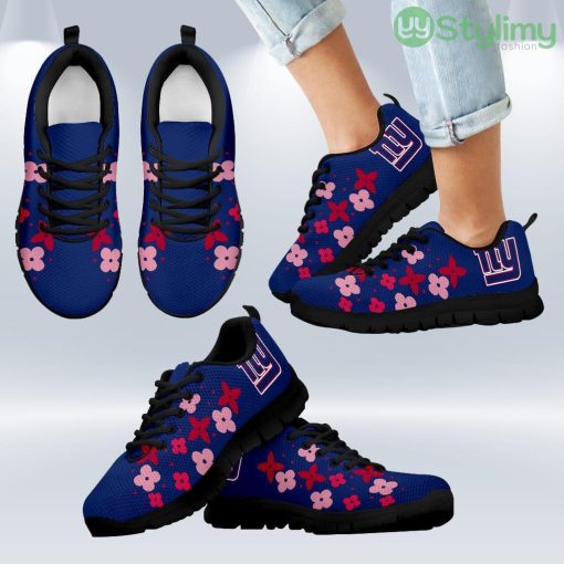 Flowers Pattern New York Giants Sneakers Shoes Gift For Men And Women Product Photo 1