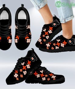 Flowers Pattern Philadelphia Flyers Sneakers Shoes Gift For Men And Women Product Photo 1