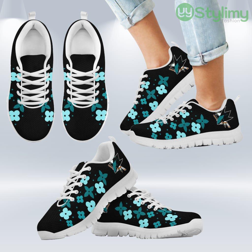 Flowers Pattern San Jose Sharks Sneakers Shoes Gift For Men And Women 2 Flowers Pattern San Jose Sharks Sneakers Shoes Gift For Men And Women Product Photo 2